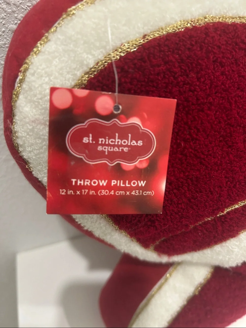 NWT Big Red Bow Decorative Pillow by St. Nicholas Square